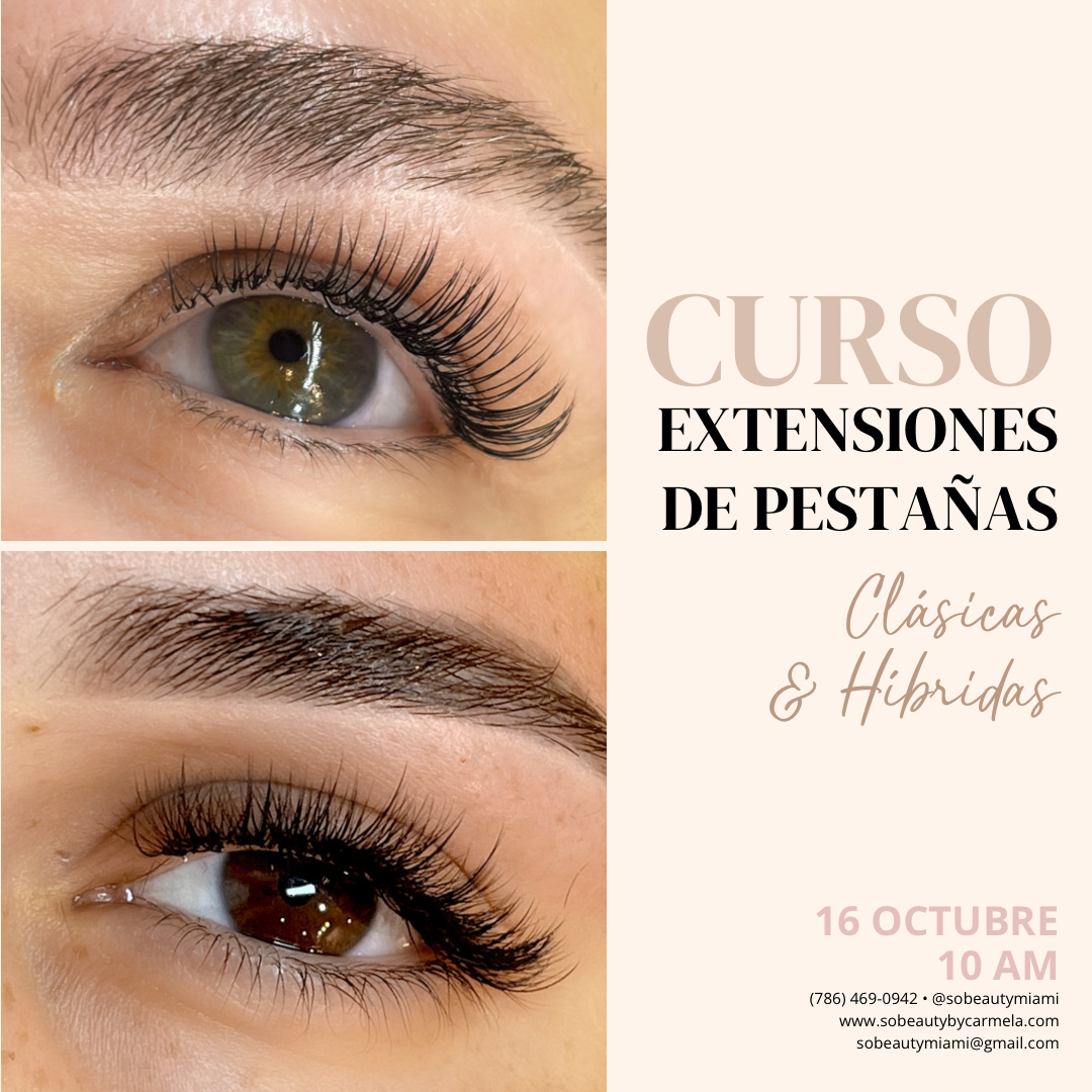 Curso de Extensiones de Pestañas Clásicas e Híbridas — 16 de Octubre, 2023