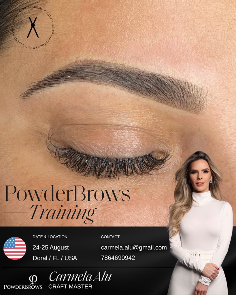 Entrenamiento Powder Brows PhiAcademy con Carmela Alu — 24 y 25 de agosto, Doral Miami